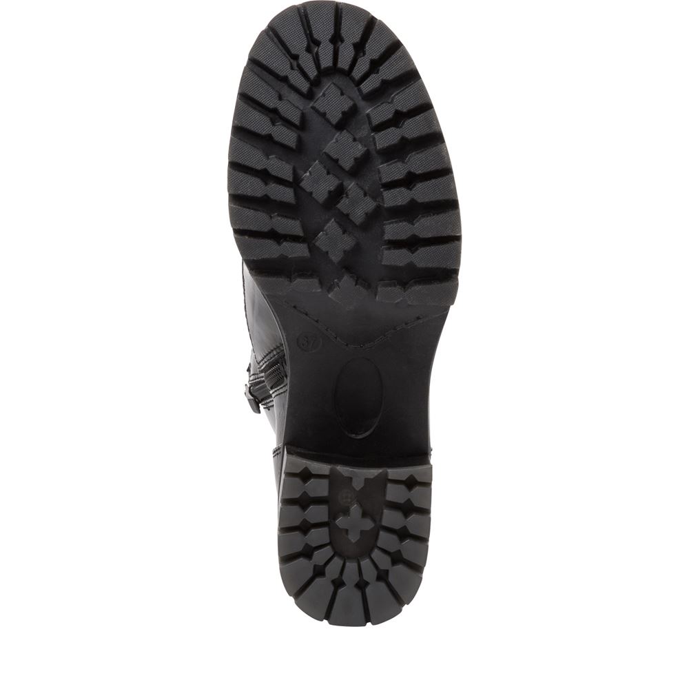 Tamaris Stiefelette Blockabsatz Lack TOUCHit Fußbett schwarz S22  1-1-25241-29 38 | 018 BLACK PATEN | 