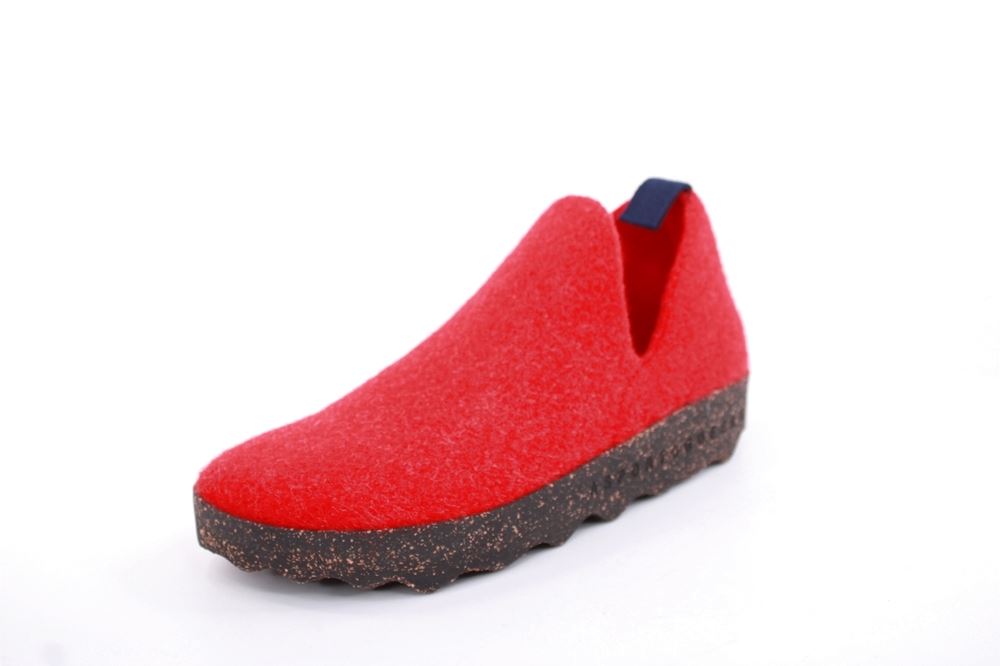 ASPORTUGUESAS City Round Toe Schuh Damen Wolle Kork- Sohle vegan rot  S22 P018003049 