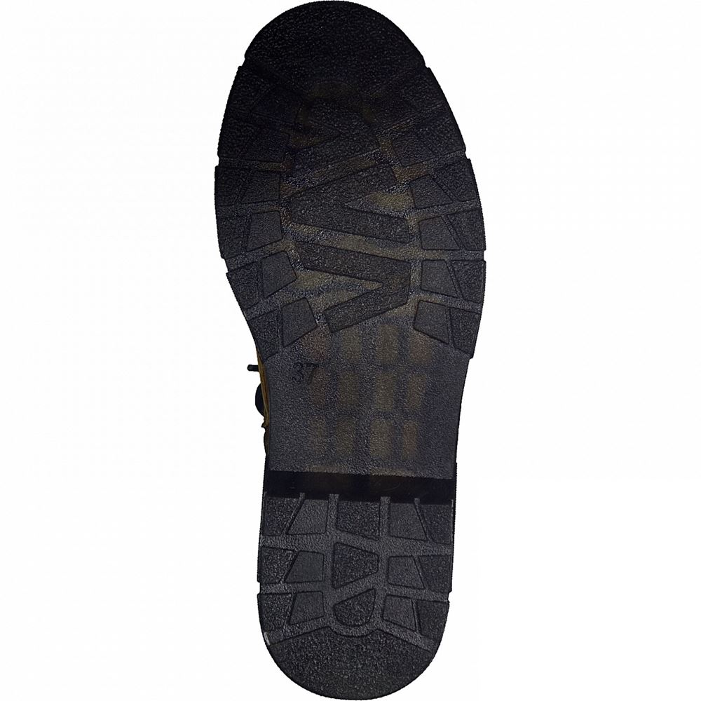 Marco Tozzi Schnürboot Schnürstiefelette Lack-Optik gelb S21 2-2-25282-27 
