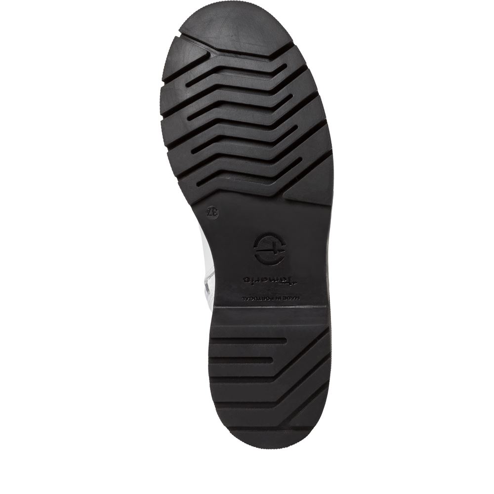 Tamaris Schnürboots Stiefelette Leder Wechselfußbett weiß S23 1-25269-41 