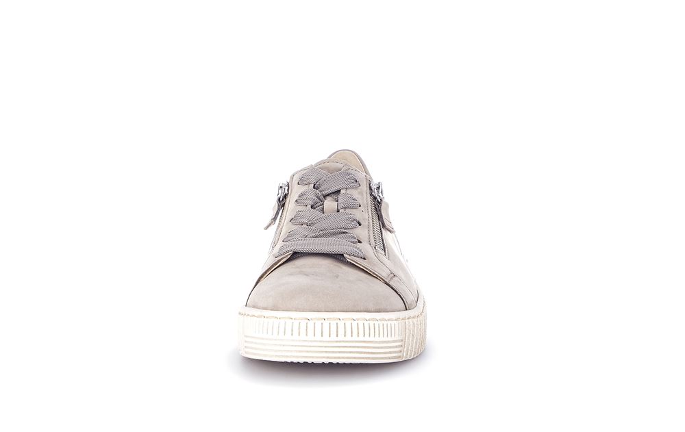 Gabor Sneaker low Rauleder Reißverschluss Wechselfußbett beige S13 23.334.12 