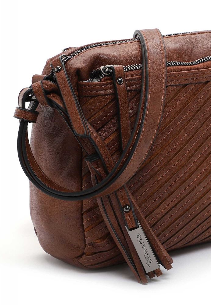 Tamaris Crossbody-Bag Umhängetasche Julina Streifen- Design braun S22 32021,700 