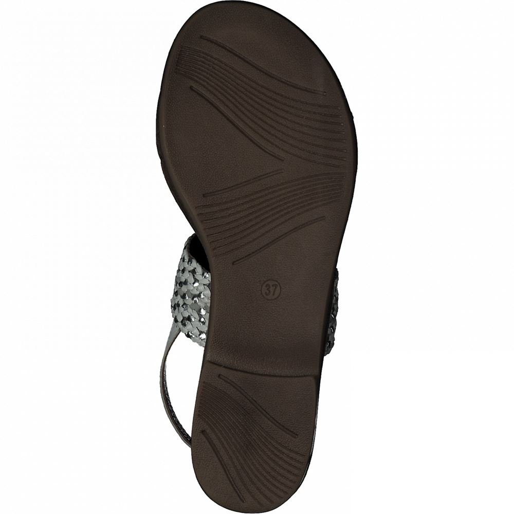 Marco Tozzi Sandale Leder geflochten weiß 2-2-28135-26 40 | 197 WHITE COMB | 