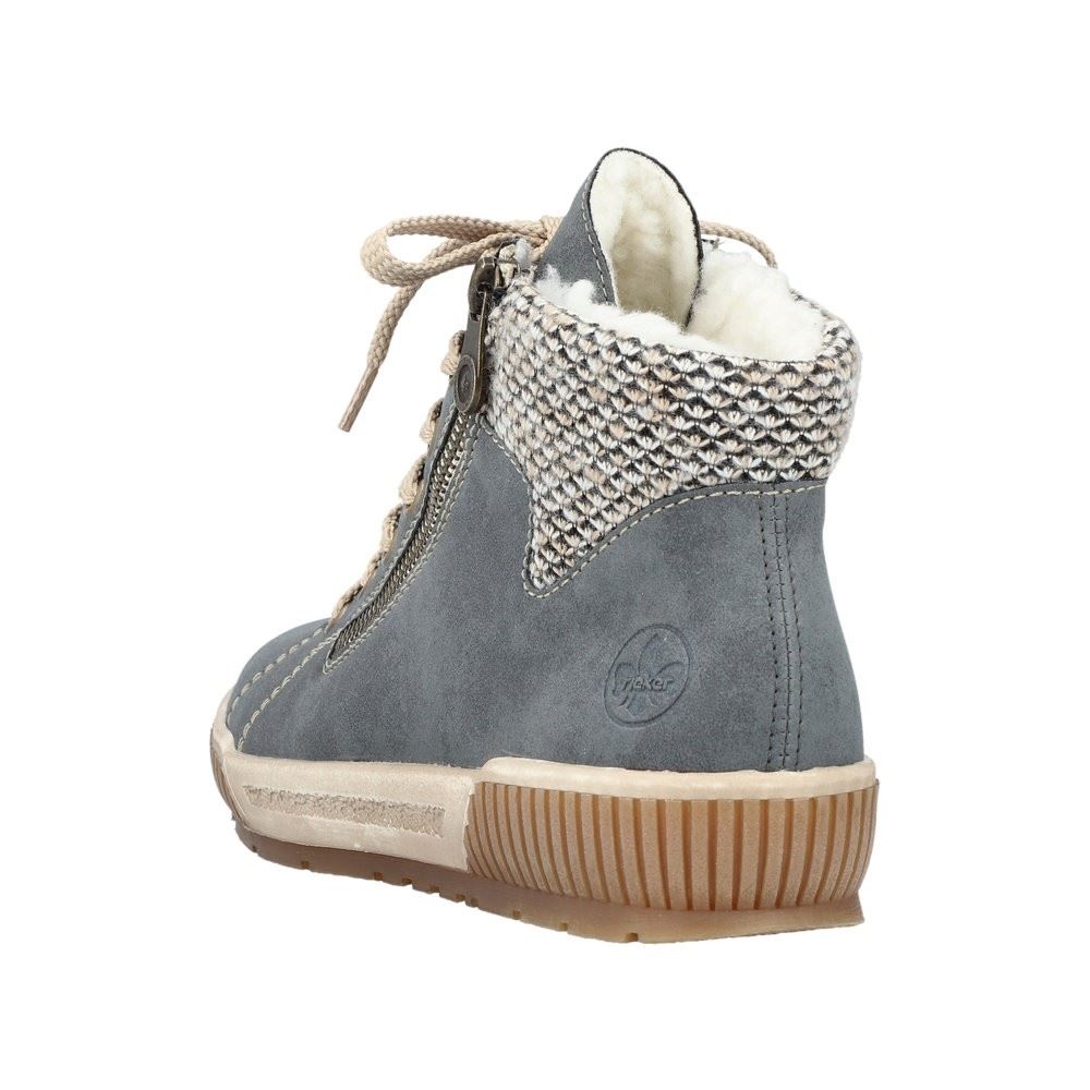 Rieker Antistress Damen Sneaker High Warmfutter Reißverschluss Strickbund Wechselfußbett blau S22 N0709-14 