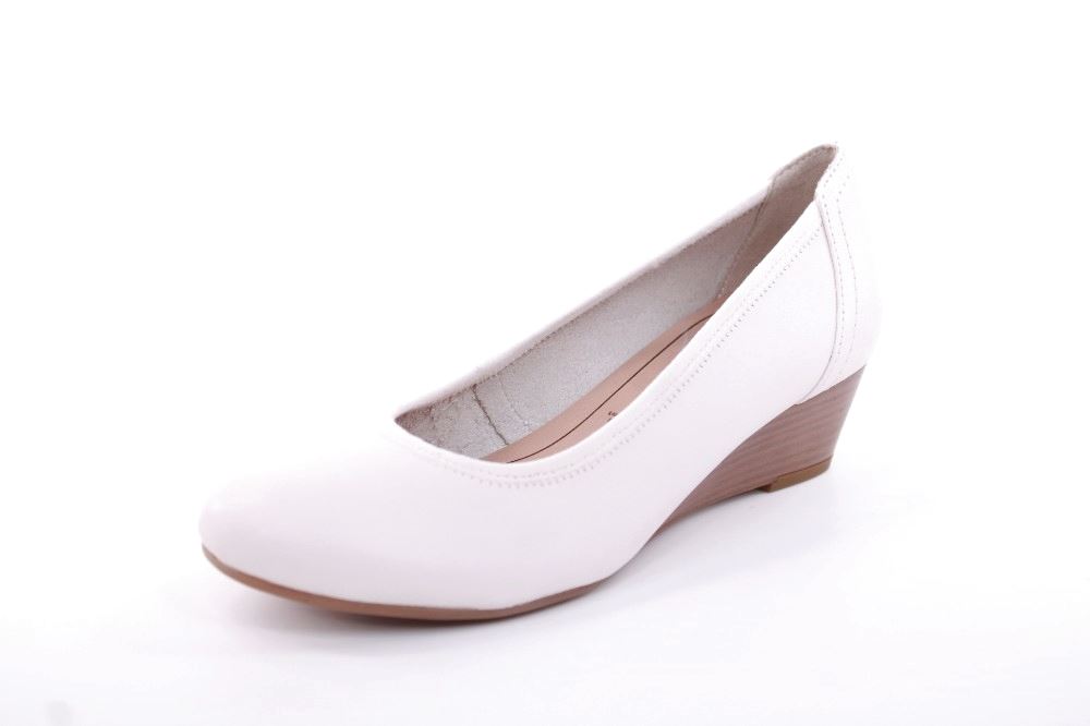 Tamaris Pumps Keilabsatz Leder TOUCHit Fußbett ANTISLIDE  weiß S12  1-1-22320-28 40 | 100 WHITE | 