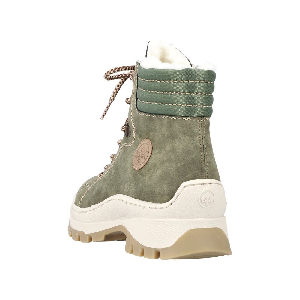 Rieker Antistress Damen Schnürboot markanter Sohle Warmfutter grün S22 X9334-54 36 | liane/fango/oli | F