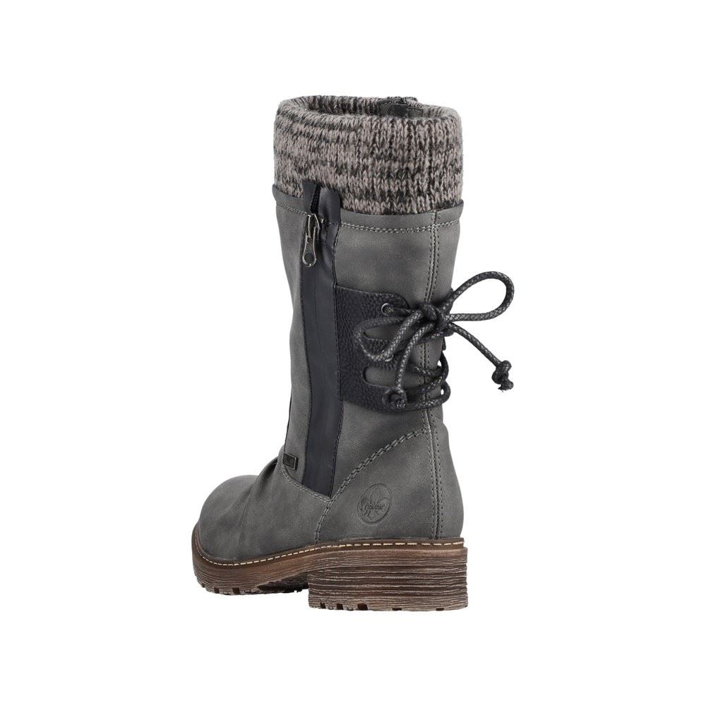 Rieker Antistress Damen Stiefel Strickbund TEX- Membran kuscheliges Warmfutter grau S22 Z4756-45 