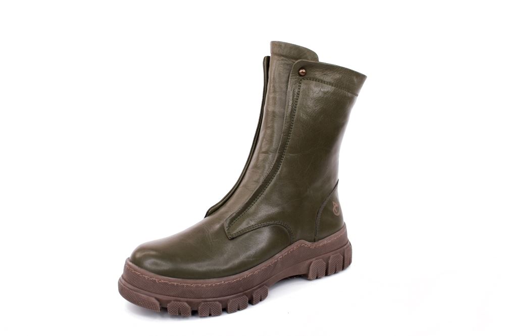 Andrea Conti Damen Stiefelette Boots Leder Bequem derbe Sohle grün S22 0084802042 40 | oliv | 