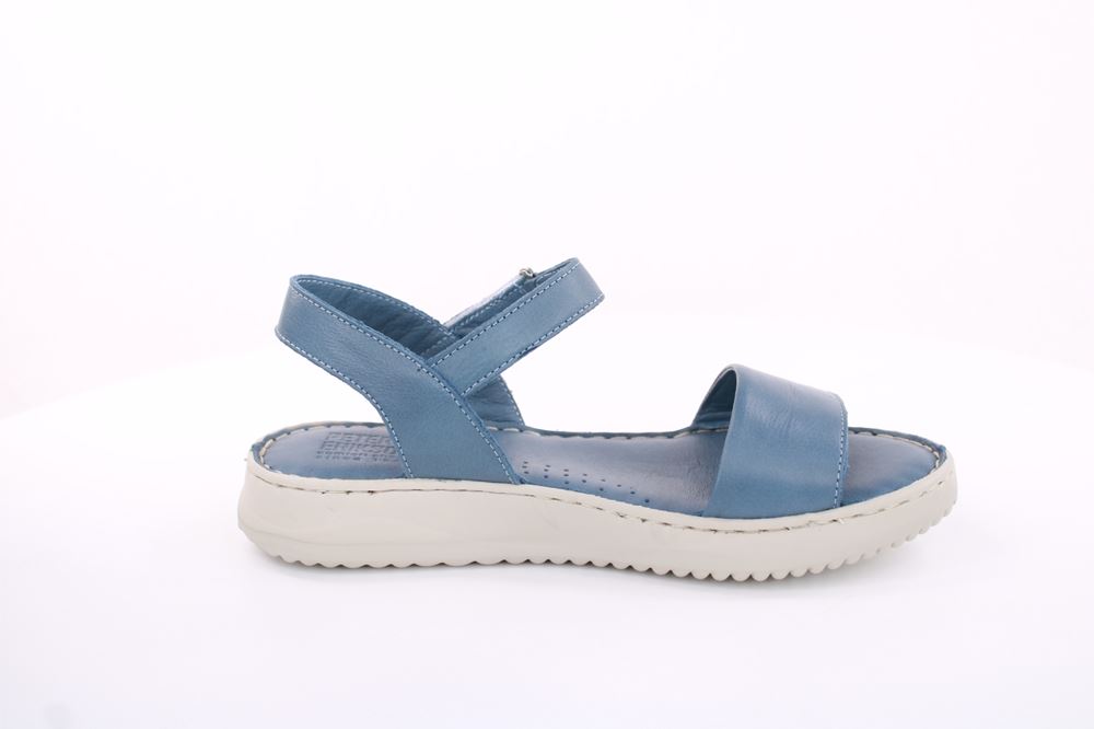 PETER ERIKSON Damen Sandale Leder Comfort- Fußbett blau, schwarz S13 231521 