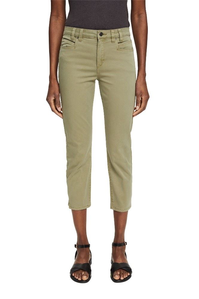 ESPRIT Caprihose seitliche Saumschlitze weiß, grün S12 042EE1B328 