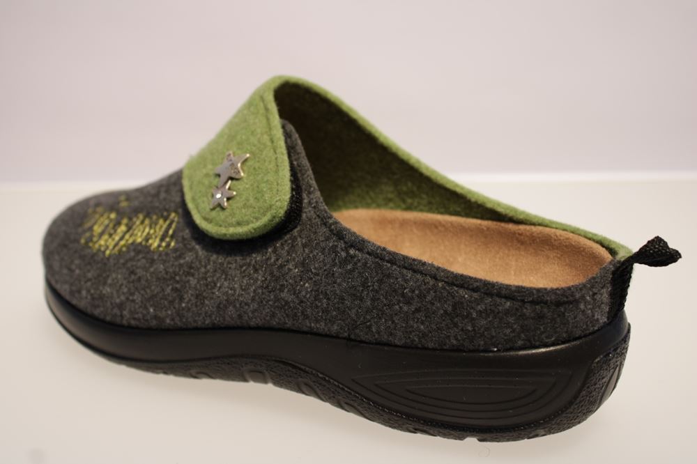 Fly Flot Hausschuh Hauspantolette grau kombi 863917 40 | verde | 