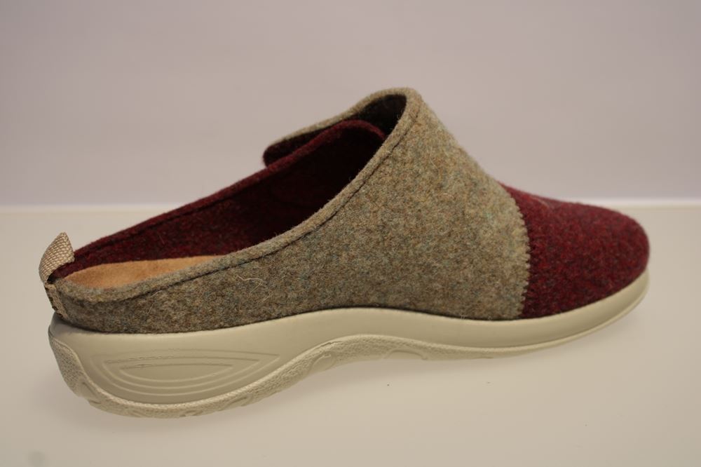 Fly Flot Hausschuhe Hauspantolette rot/grau 863812 