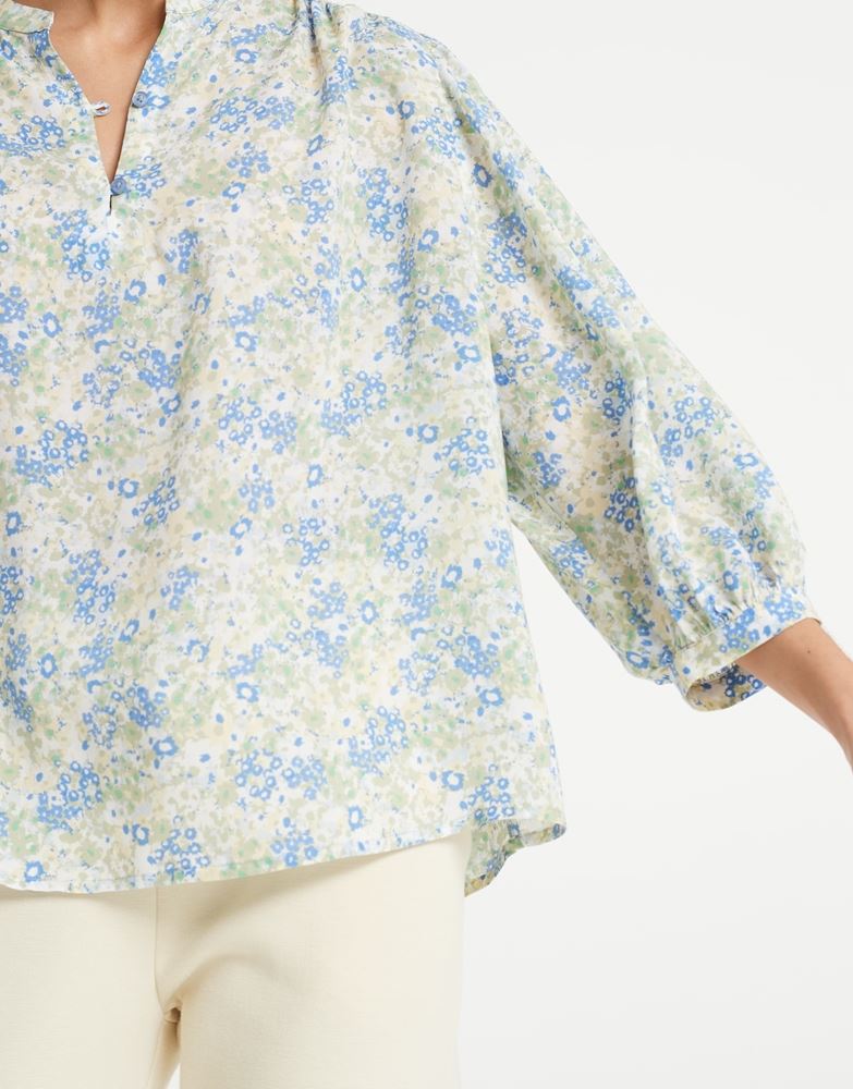 OPUS Printbluse Falinda Stehkragen Viskose floraler Print blau S12  10021610273120 38 | 6082 like water | 
