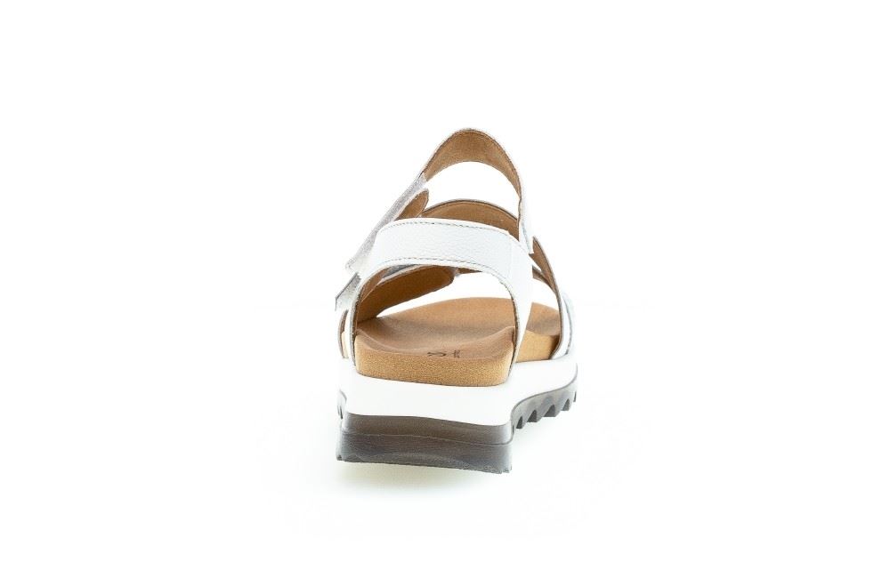 Gabor Sandale 3fach Klett Leder silber 66.742.60 4,5 | silber/weiss | G
