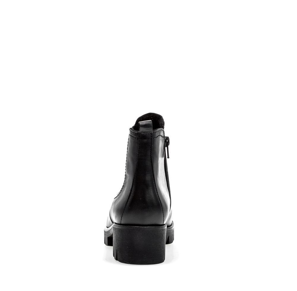 Gabor Chelsea Boots Leder Wechselfußbett derbe Sohle schwarz S23 31.710.27 4,5 | schwarz | F