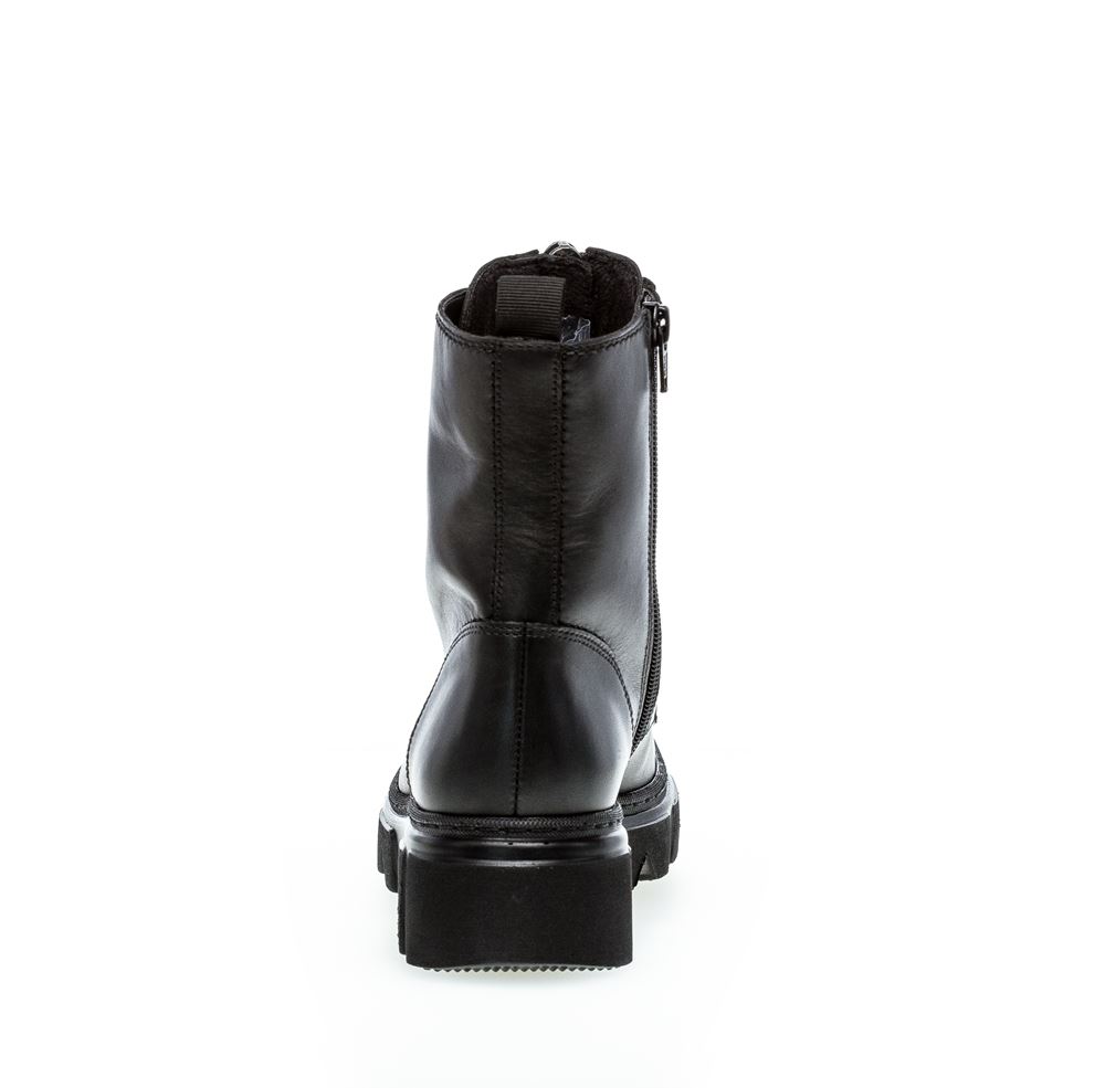 Gabor Bikerboot Stiefelette Leder Reißverschluss Wechselfußbett schwarz S22 91.733.27 