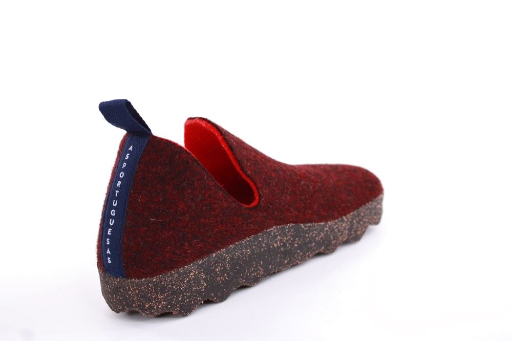 ASPORTUGUESAS City Round Toe Schuh Damen Wolle Kork- Sohle vegan rot S22 P018003033 40 | merlot | 