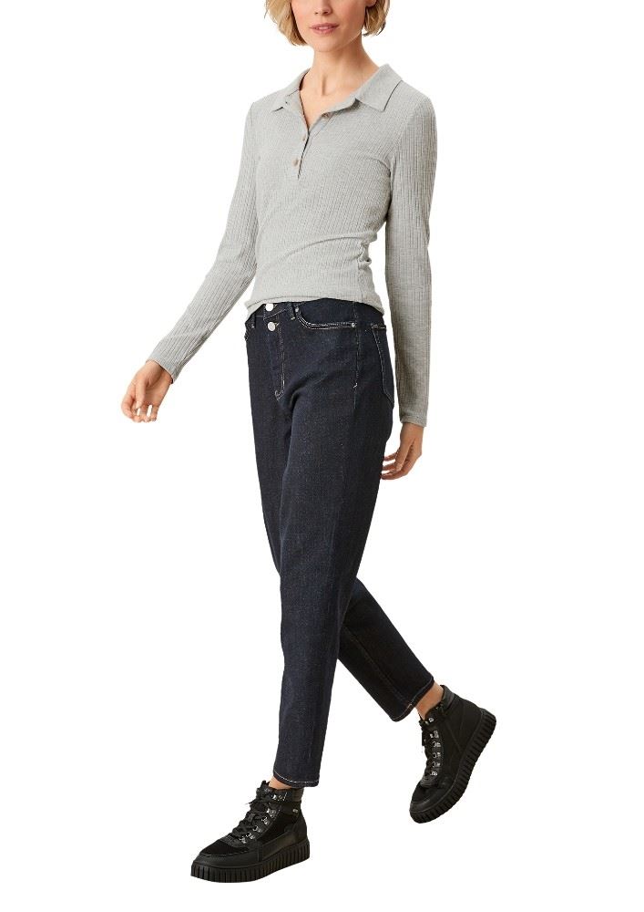 s.Oliver Longsleeve mit Hemdkragen blau und grau 2117577 