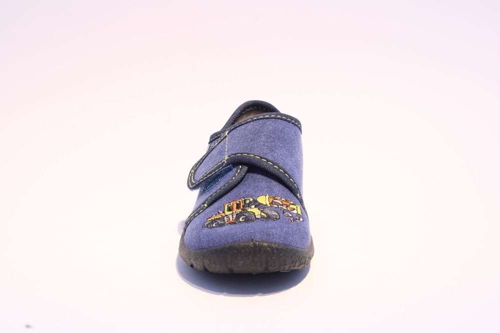 Beck Hausschuh Jungen Bagger blau 696/34 32 | blau | 