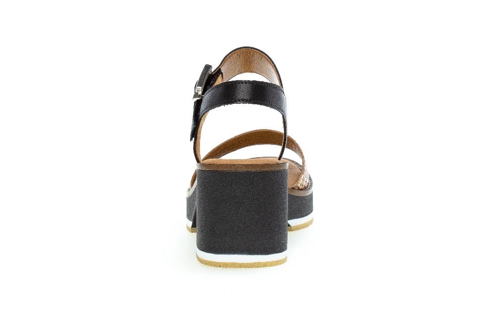 Gabor Plateau- Sandale Leder schwarz S12 84.690.37 