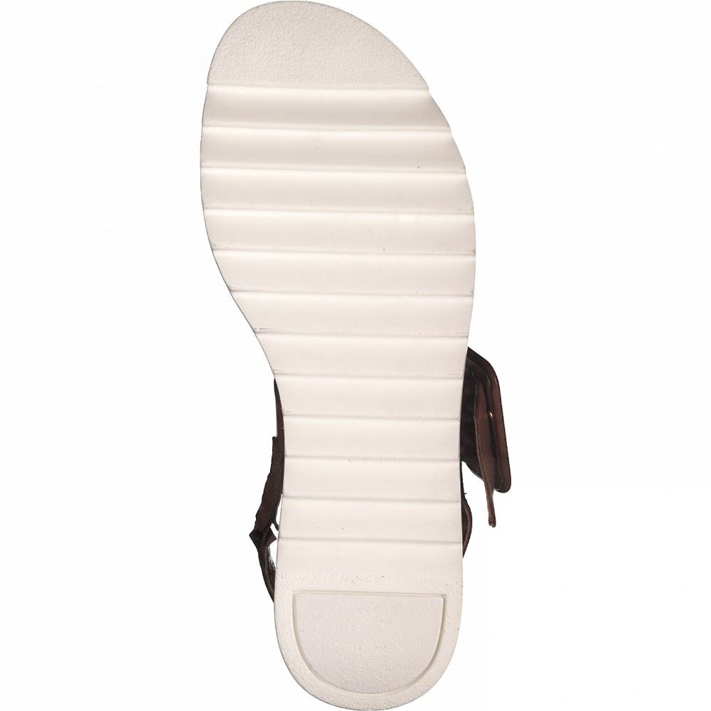 Marco Tozzi Sandalette Leder by Guido Maria Kretschmer Keilabsatz braun 2-2-88700-26 41 | 310 COGNAC ANTI | 