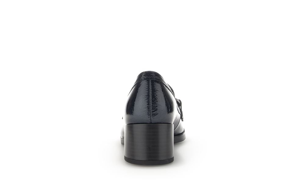 Gabor Trotteur Hochfrontpumps Lackleder Ketten- Detail blau S23 32.131.86 