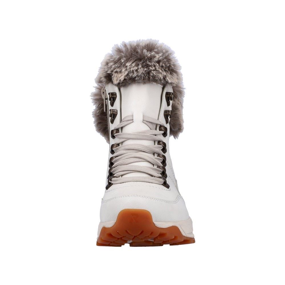 Rieker EVOLUTION Damen Schnürstiefel Schnürboot TEX- Membran Schurwolle Wechselfußbett weiß S22 W0063-80 