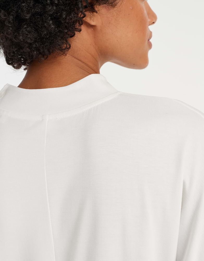 OPUS Shirt Selse Stehkragen Fledermausärmel Druckknöpfe weiß S13 10094310750147 