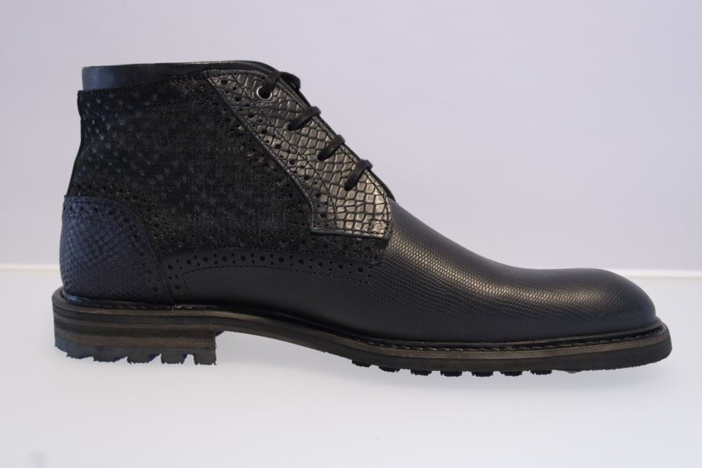 Floris van Bommel Schnürschuh 10978 8 | 03 black snake | 