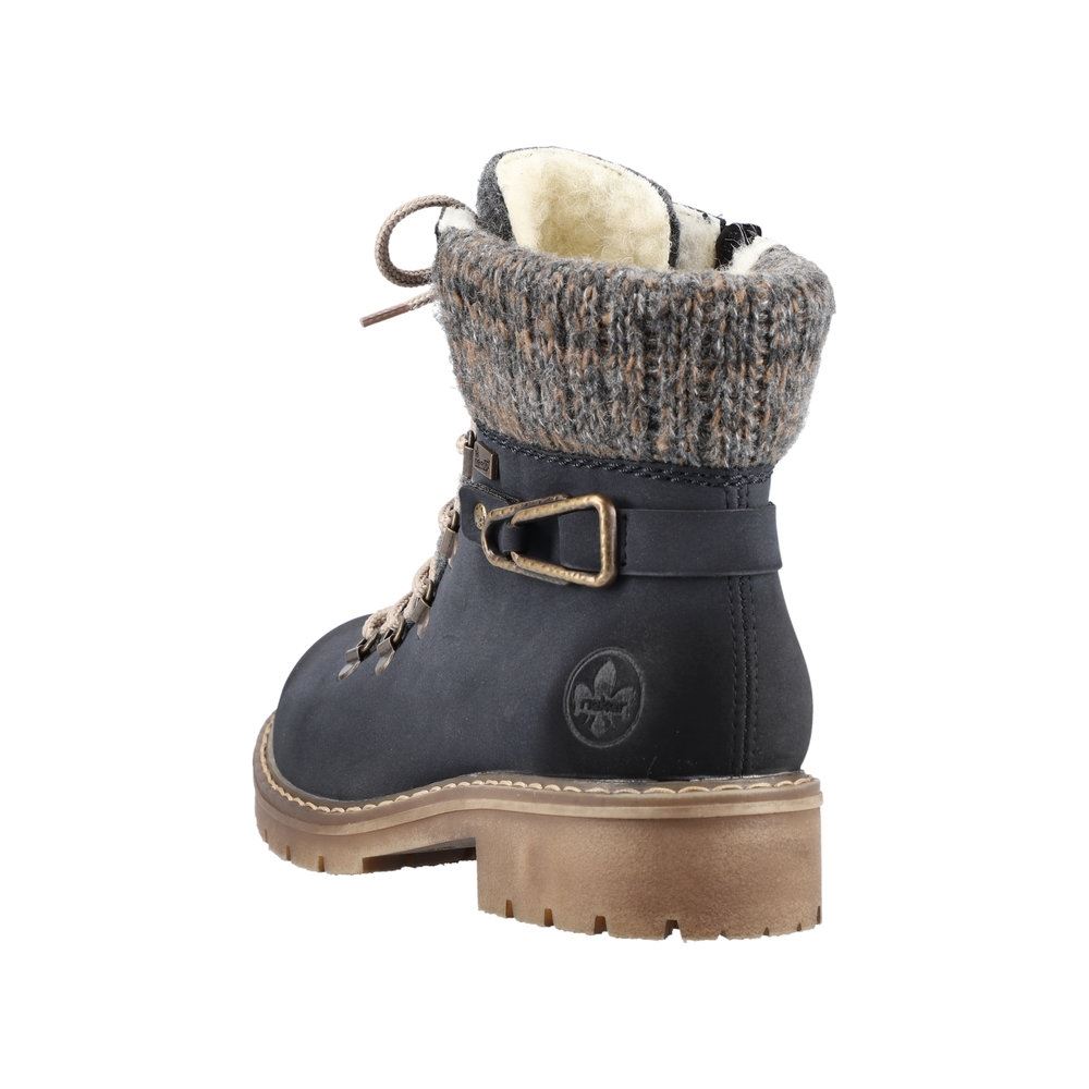Rieker Antistress Schnürstiefel Boots Lammwolle TEX-Membran  blau S21  Y9131-14 41 | pazifik/anthraz | F