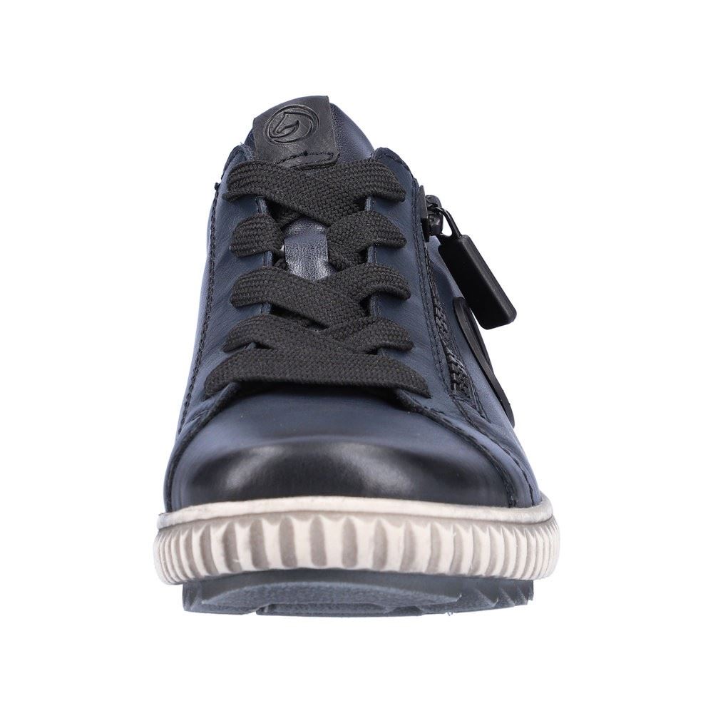 Remonte Damen Schnürschuh Sneaker Leder Wechselfußbett blau S22 R8201-14 37 | pazifik/schwarz | G
