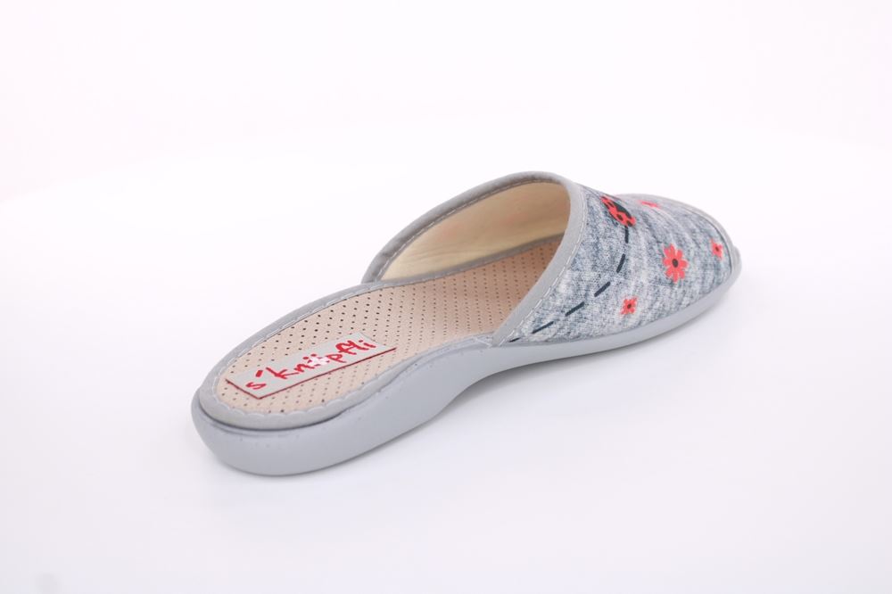 s`knöpfli Damen Pantolette Marienkäfer- Motiv grau S13 Z28649 
