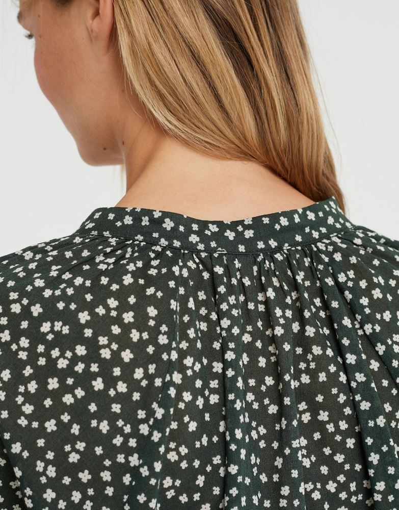 OPUS Bluse Fentura 3/4 Arm Allover-Print grün S22 10098510789144 