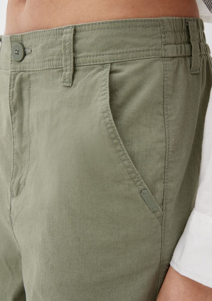 QS designed by Regular: Culotte aus Leinenmix grün,schwarz S13  2127625 