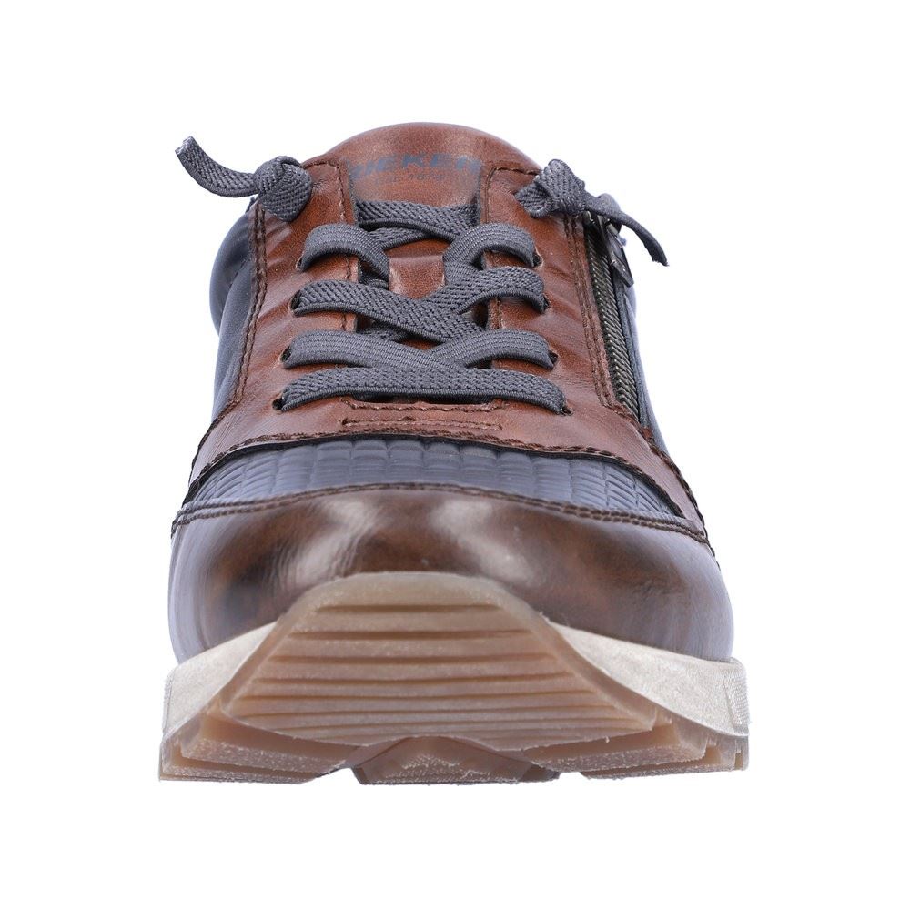 Rieker Antistress Herren Schnürhalbschuh Sneaker Leder Reißverschluss blau S22 15163-14 