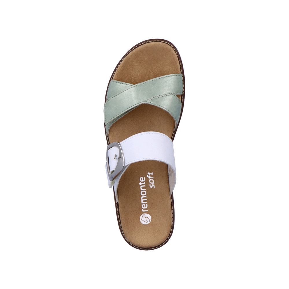 Remonte Damen Pantoletten pastellgrün-altweiß S13  D2048-52 