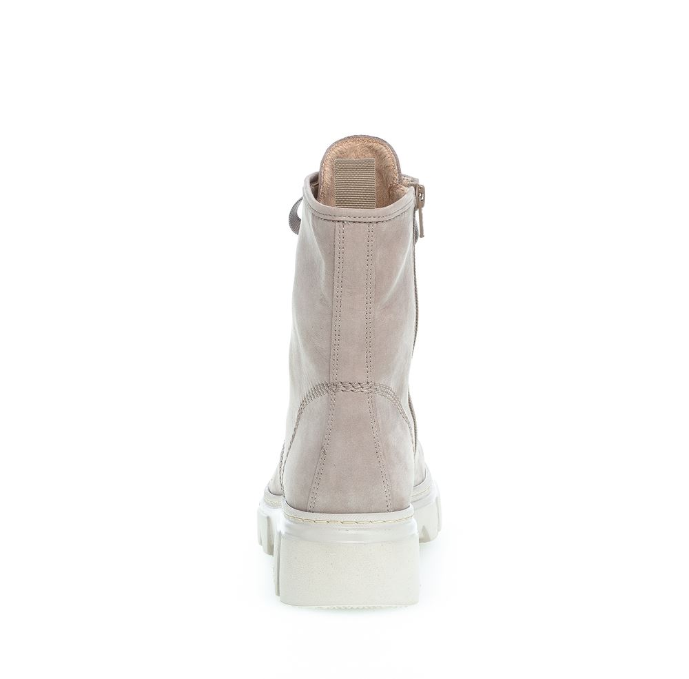 Gabor Bikerboot Schnürboot Rauleder Wechselfußbett grau S22 91.730.12 6 | leinen (dust) | F