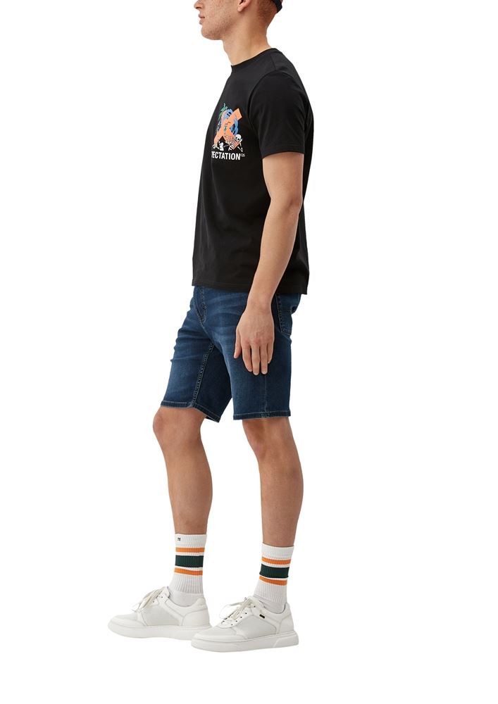 QS designed by Herren Denimshorts mit Waschung S13 2127790 