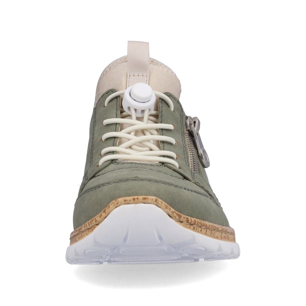 Rieker Antistress Damen Slipper Memosoft Decksohle Schnellschnürung grün S13 N42G0-52 
