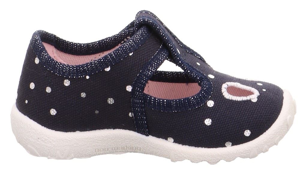 superfit SPOTTY - Dunkelblau/Silber Hausschuh mit Klettverschluss Punkte S13 1-009248-8020 26 | dunkelblau | 