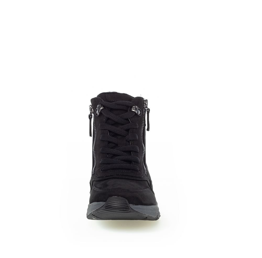 Gabor rollingsoft Schnürstiefelette Schnürschuh Rauleder OPTIFIT-Wechselfußbett  schwarz S22 96.888.47 5,5 | schwarz (Flausc | 