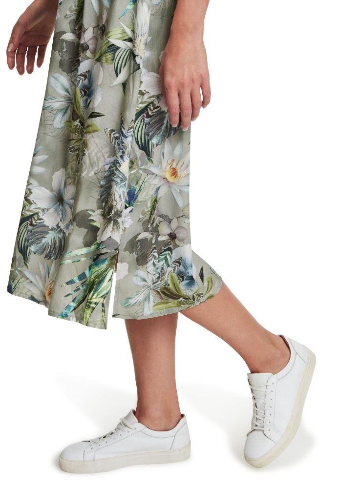 Betty Barclay Hemdblusenkleid 3/4 Arm  Midi- Länge grün blau S12  11581066 