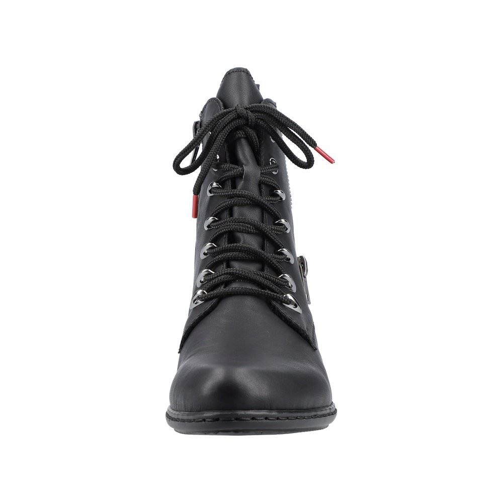 Rieker  Antistress Damen Stiefelette Zierreißverschluss Karomuster schwarz S22 Y0700-01 41 | schwarz/schwarz | F