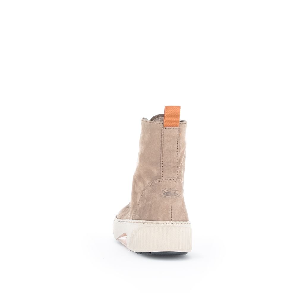 Gabor rollingsoft Schnürstiefelette Rauleder Wechselfußbett beige S22 96.805.44 5 | wood/orange(Fla | G