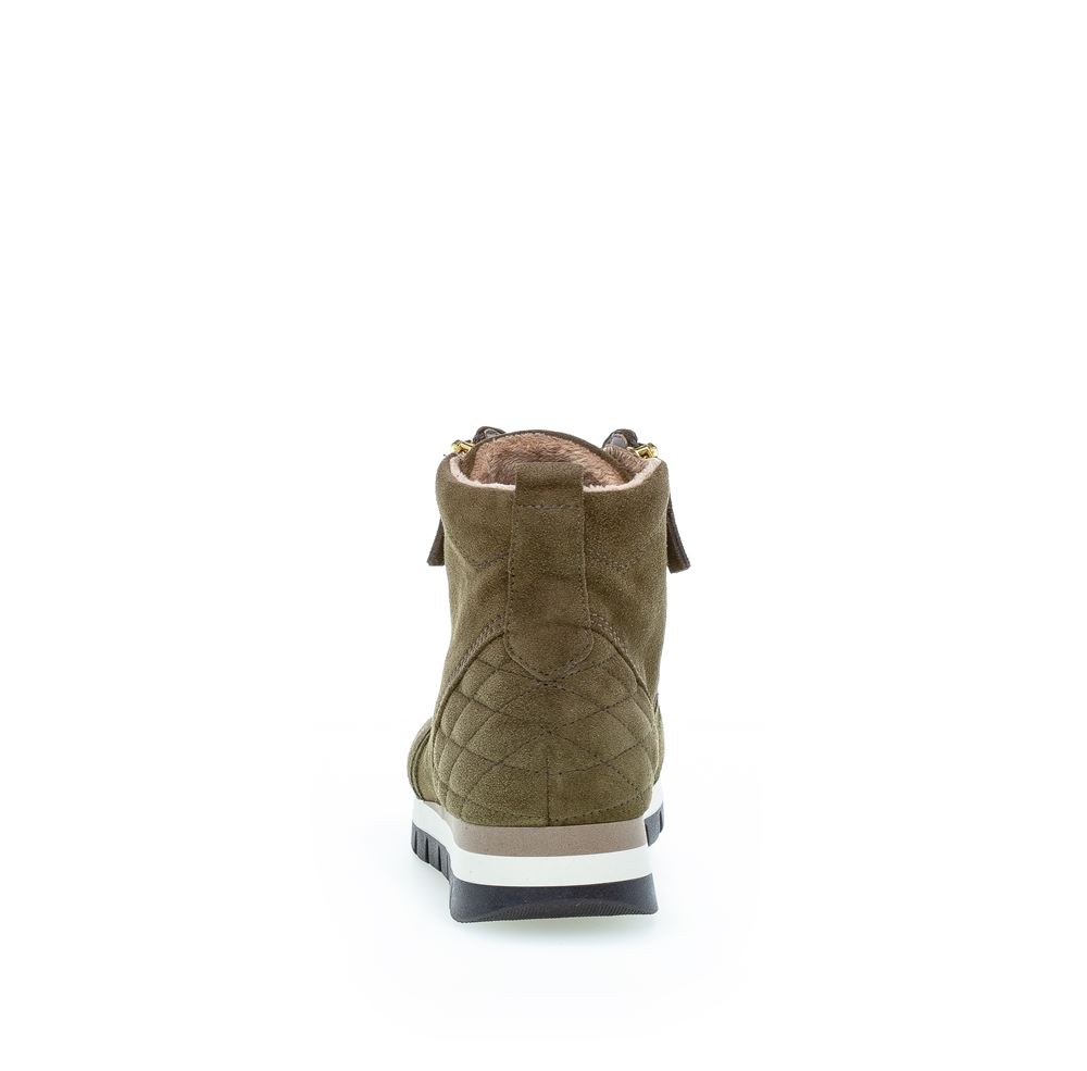 Gabor comfort Stiefelette Rauleder Wechselfußbett H-Weite grün S22 96.455.33 4 | oliv(Flausch/go | H