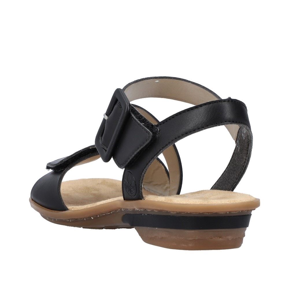 Rieker Antistress Sandalette Riemchen Klettverschluss schwarz S12 63460-00 