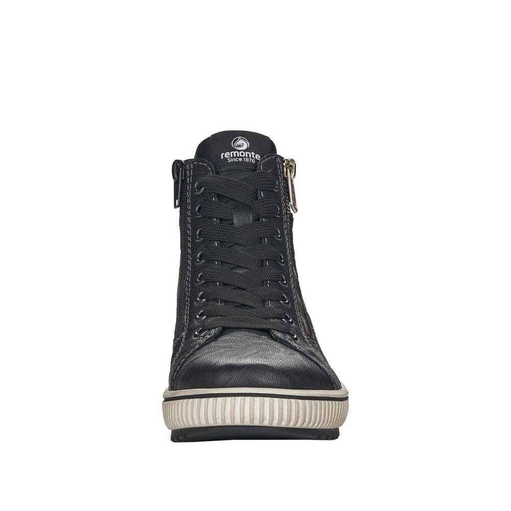 Remonte Damen Schnürschuh Sneaker High Leder TEX- Membran schwarz S22  D0772-01 38 | schwarz/schwarz | G