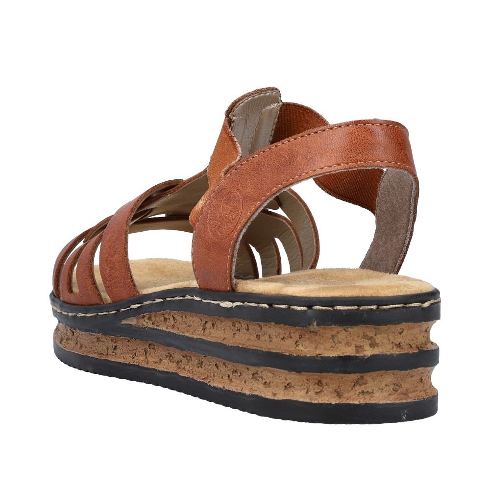 Rieker Antistress Keilsandalette Sohle Korkoptik braun S12 62918-22 41 | cognac | E