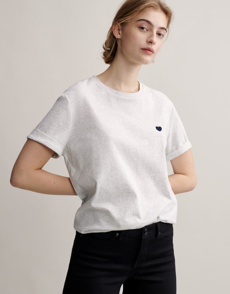 OPUS Shirt Motiv Herz Noos 245305607 38 | 8072 easy grey | 