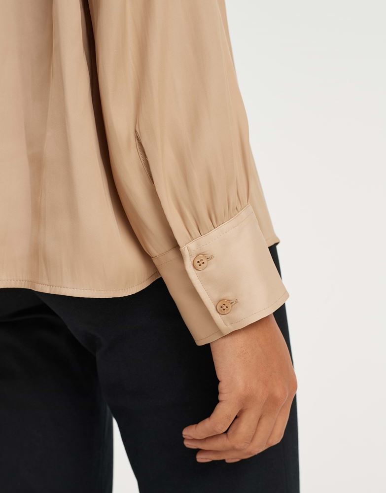 OPUS Bluse Fogeta schimmernd weite Silhouette beige S22 1012439415147 